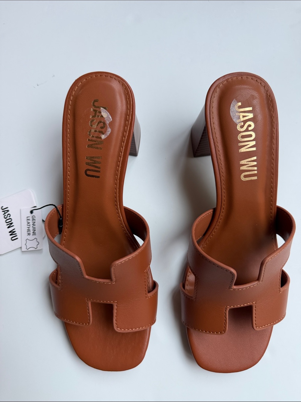 Jason Wu Tan Brown Leather Slide Mules - Picture 5 of 15
